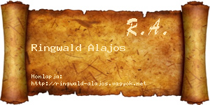 Ringwald Alajos névjegykártya